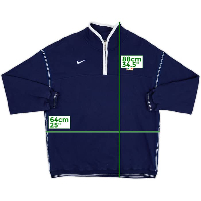 1998-99 Italy Nike 1/4 Zip Sweat Top - 8/10 - (XXL)