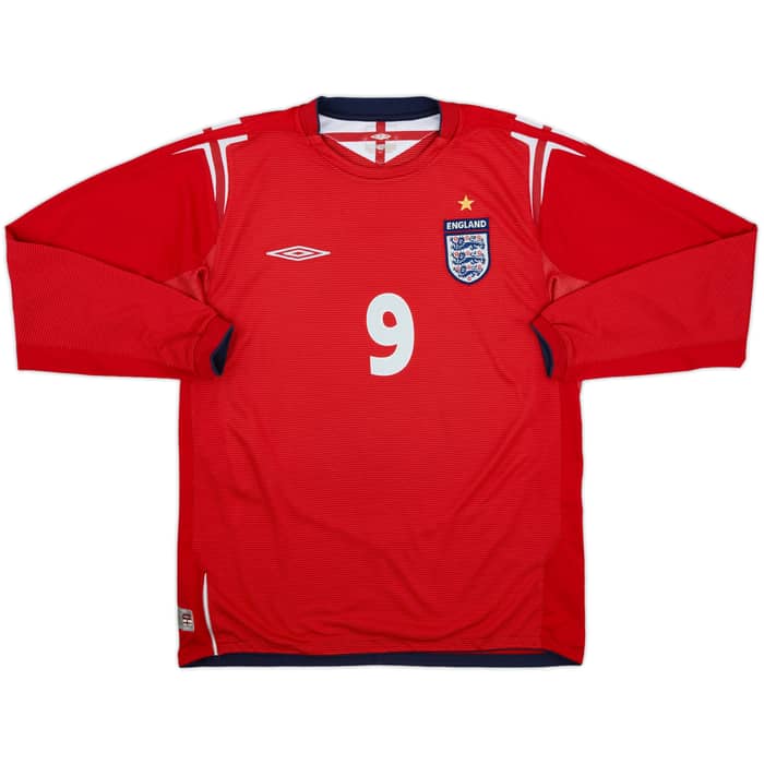 2004-06 England Away L/S Shirt Rooney #9 - 8/10 - (M)