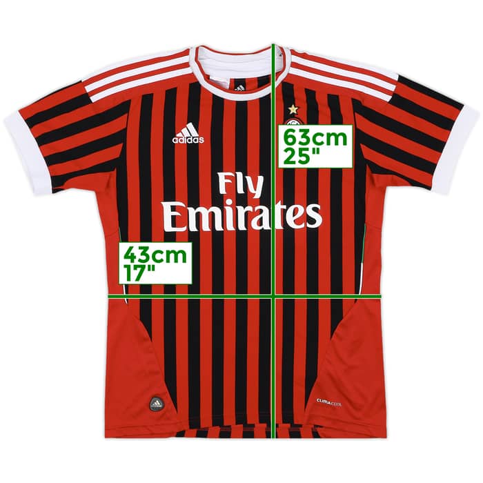 2011-12 AC Milan Home Shirt - 8/10 - (XL.Boys)