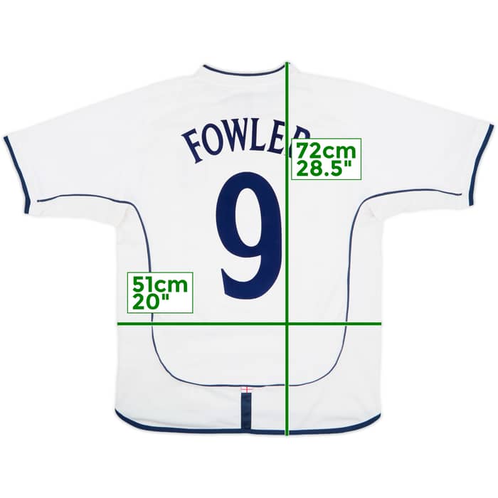 2001-03 England Home Shirt Fowler #9 - 7/10 - (M)