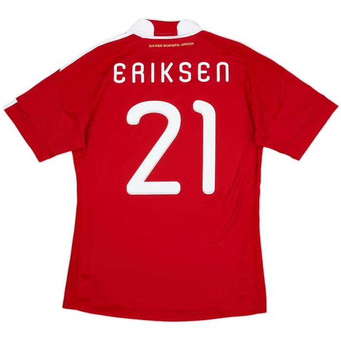 2010-11 Denmark Home Shirt Eriksen #21 - 9/10 - (M)