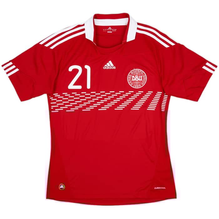 2010-11 Denmark Home Shirt Eriksen #21 - 9/10 - (M)