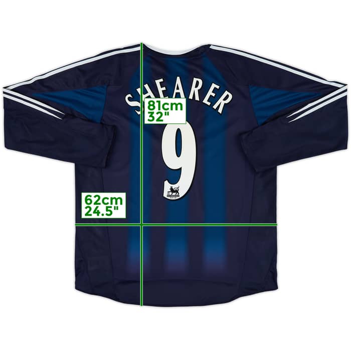 2004-05 Newcastle Away L/S Shirt Shearer #9 - 9/10 - (XL)