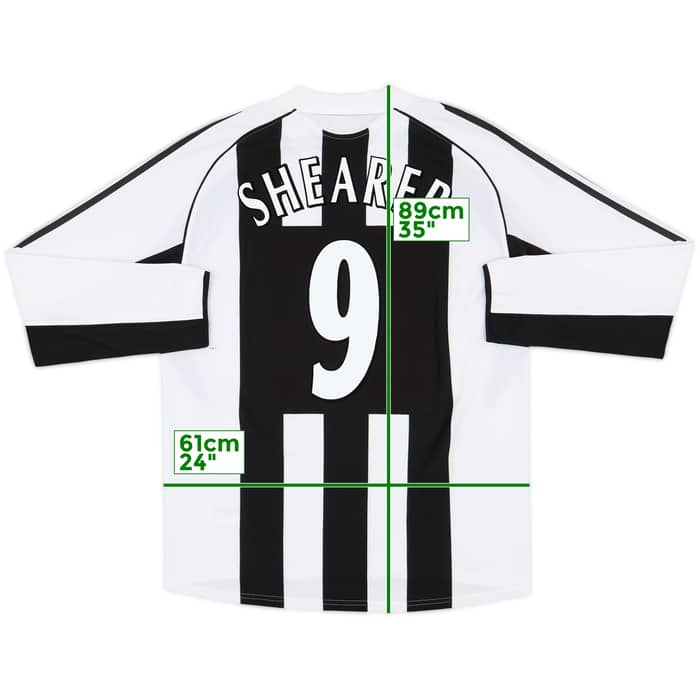 2005-07 Newcastle Home L/S Shirt Shearer #9 - 8/10 - (L)