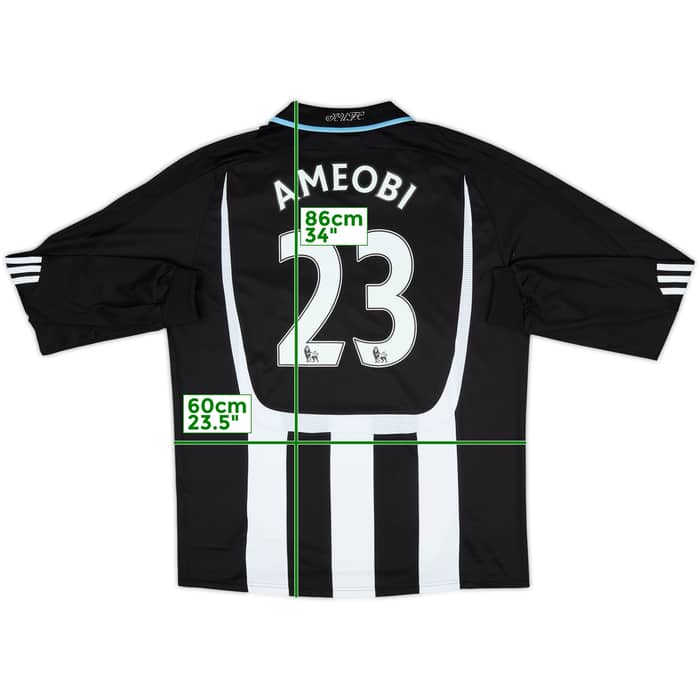 2007-09 Newcastle Authentic Home L/S Shirt Ameobi #23 - 8/10 - (XL)