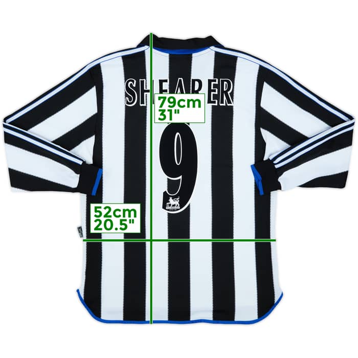 2000-01 Newcastle Home L/S Shirt Shearer #9 - 8/10 - (L)