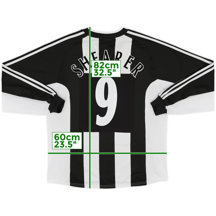 2001-03 Newcastle Home L/S Shirt Shearer #9 - 8/10 - (XL)