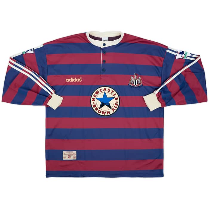 1995-96 Newcastle Away L/S Shirt Ginola #14 - 8/10 - (XL)