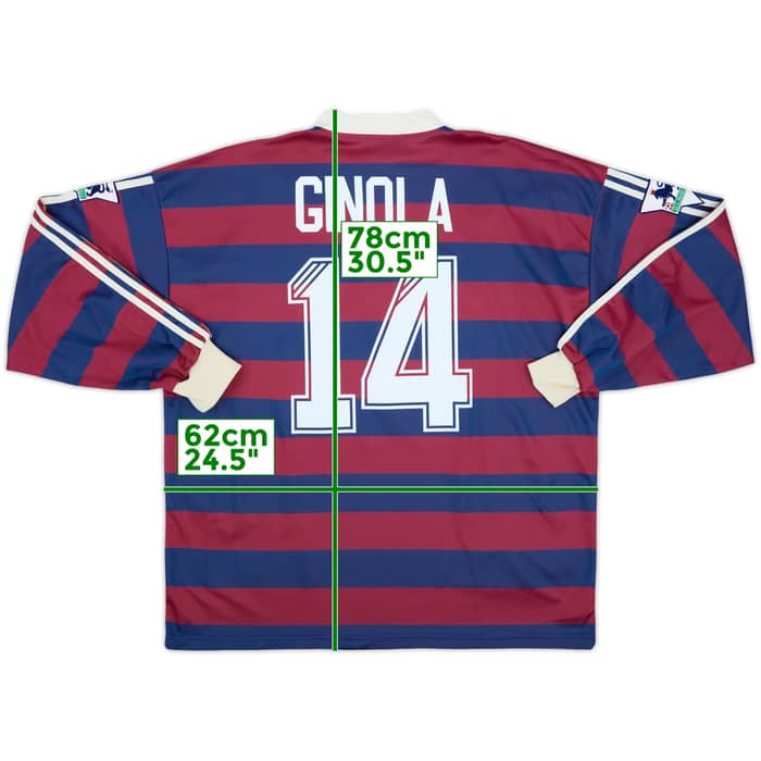 1995-96 Newcastle Away L/S Shirt Ginola #14 - 8/10 - (XL)