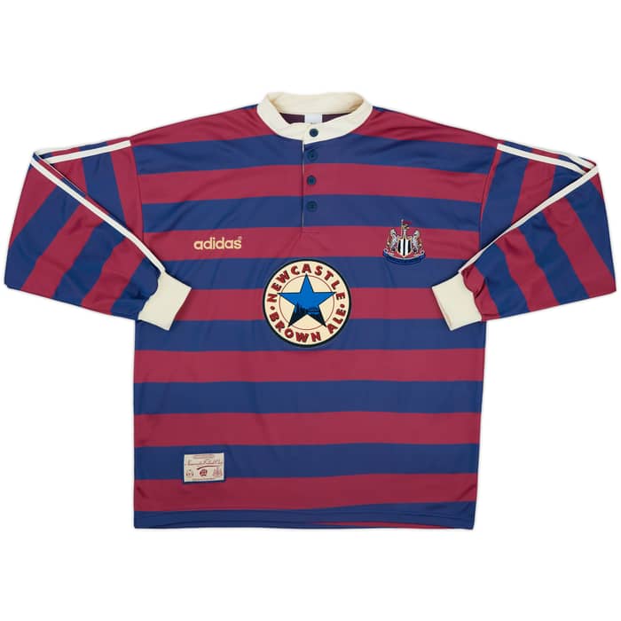 1995-96 Newcastle Away L/S Shirt Ginola #14 - 8/10 - (XL)