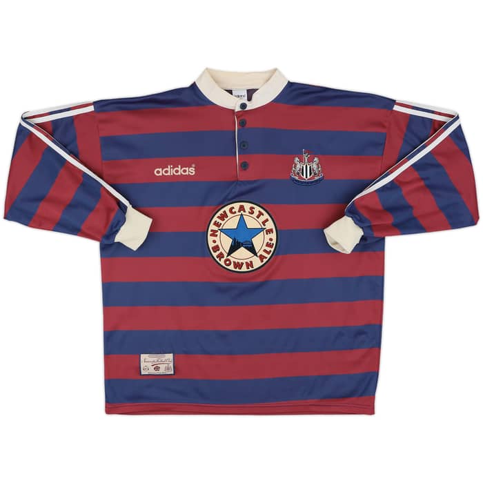 1995-96 Newcastle Away L/S Shirt Ginola #14 - 8/10 - (XL)