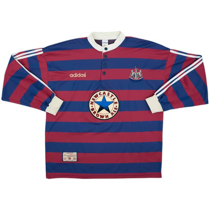 1995-96 Newcastle Away L/S Shirt Ginola #14 - 8/10 - (XL)