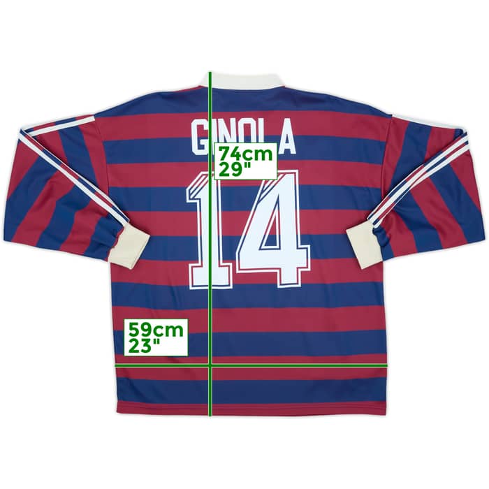 1995-96 Newcastle Away L/S Shirt Ginola #14 - 8/10 - (XL)