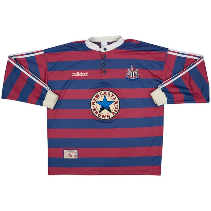 1995-96 Newcastle Away L/S Shirt Ginola #14 - 8/10 - (XL)