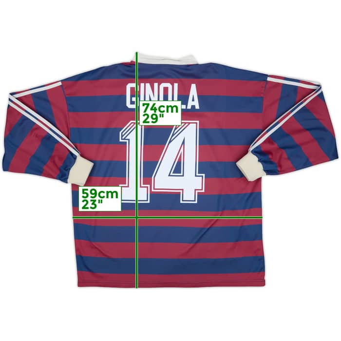 1995-96 Newcastle Away L/S Shirt Ginola #14 - 8/10 - (XL)