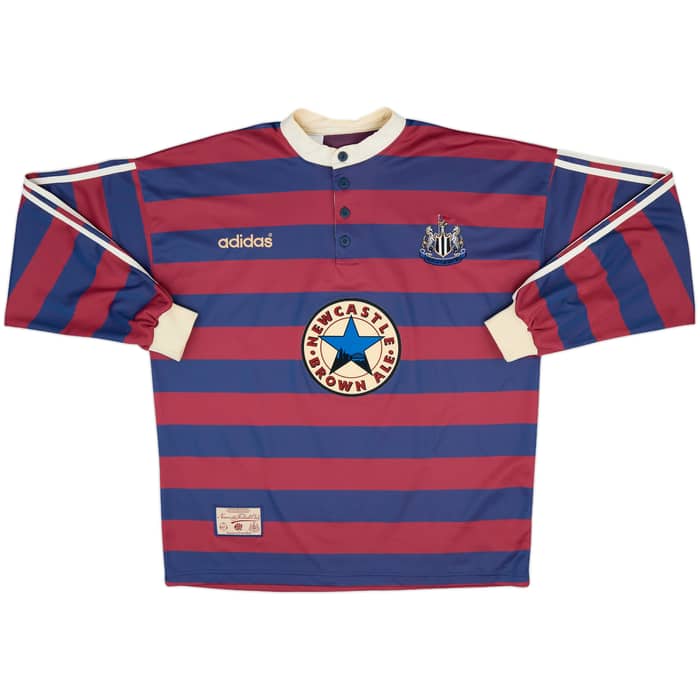 1995-96 Newcastle Away L/S Shirt Ginola #14 - 9/10 - (XL)
