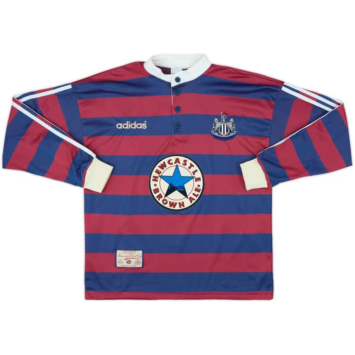 1995-96 Newcastle Away L/S Shirt Ginola #14 - 8/10 - (M)
