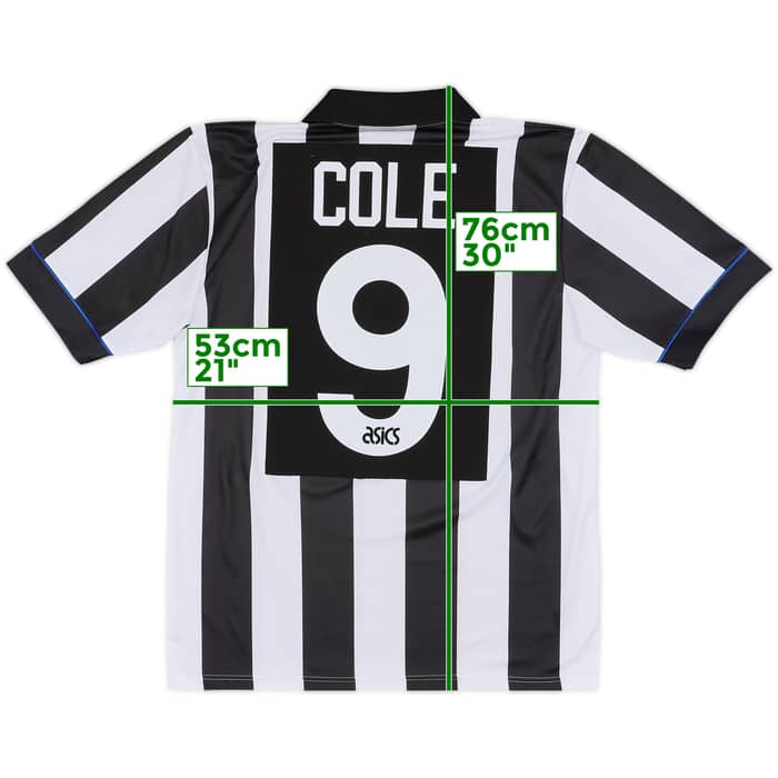 1993-95 Newcastle Home Shirt Cole #9 - 8/10 - (M)