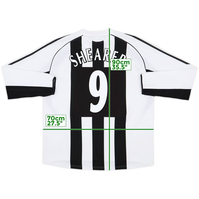 2005-07 Newcastle Home L/S Shirt Shearer #9 - 7/10 - (XXL)