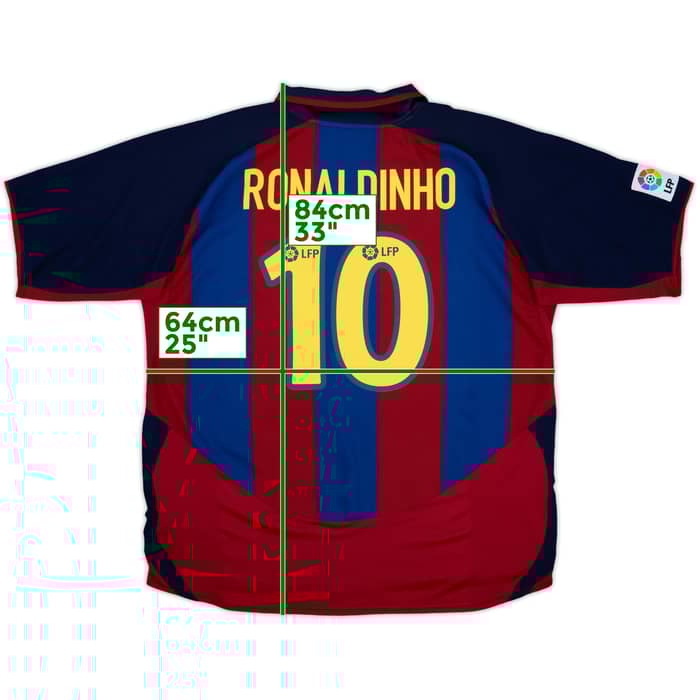 2003-04 Barcelona Home Shirt Ronaldinho #10 - 8/10 - (XXL)
