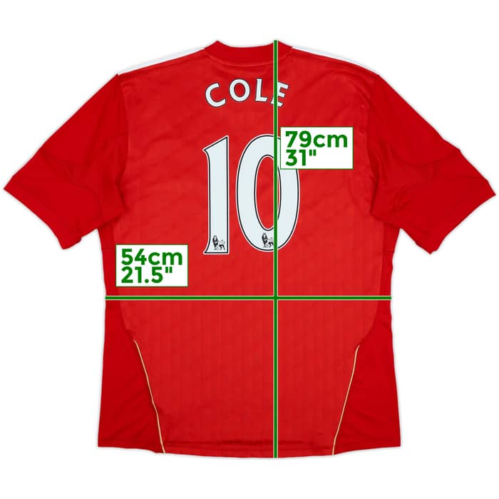 2010-12 Liverpool Home Shirt Cole #10 - 7/10 - (L)
