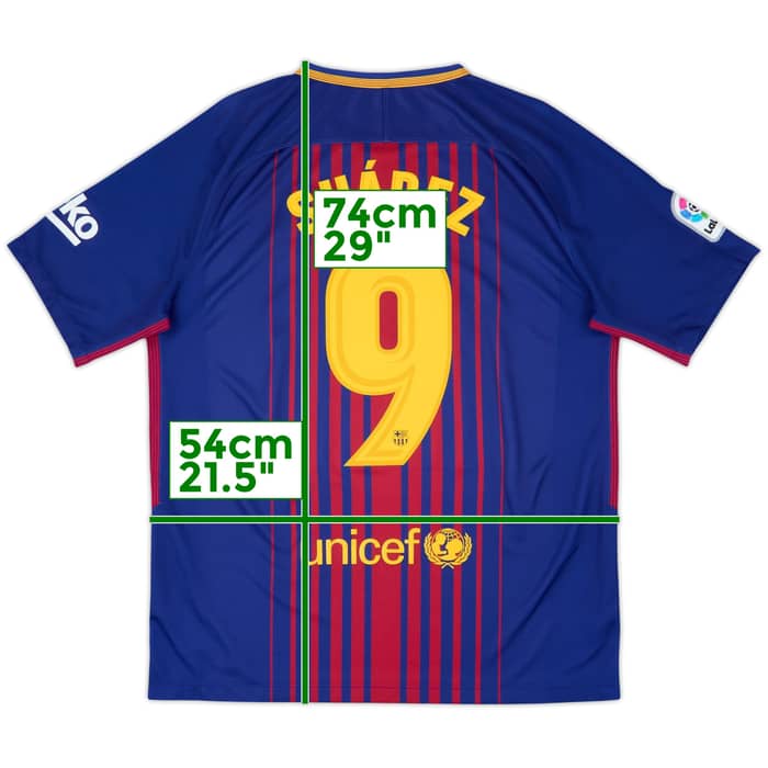 2017-18 Barcelona Home Shirt Suarez #9 - 9/10 - (L)