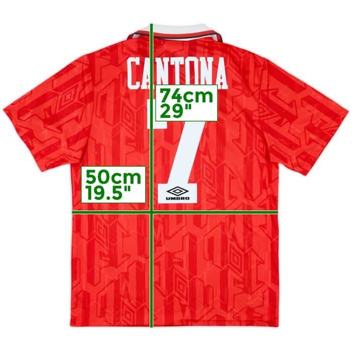 1992-94 Manchester United Home Shirt Cantona #7 - 9/10 - (M)