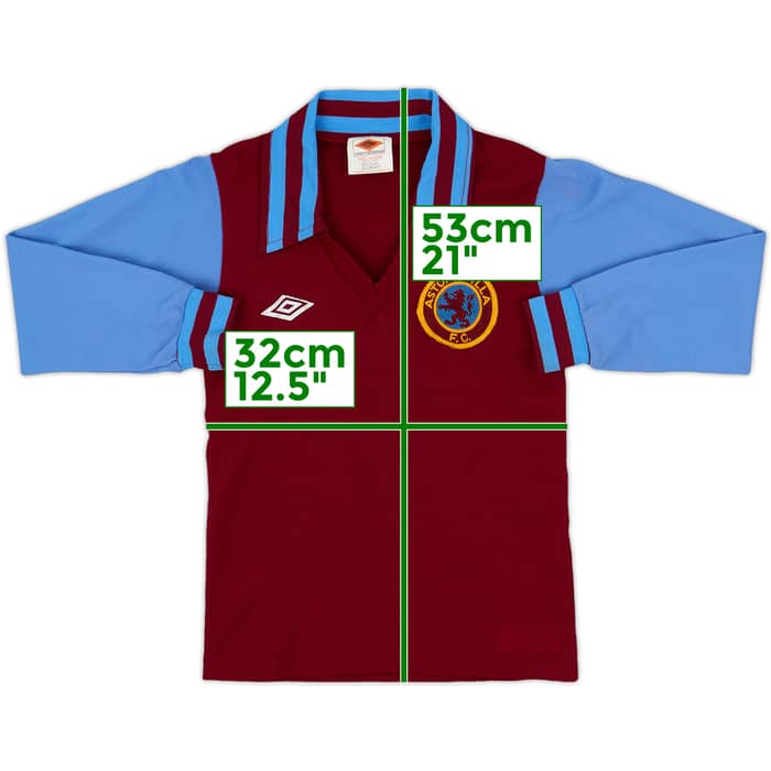 1976-81 Aston Villa Home L/S Shirt - 7/10 - (S.Boys)