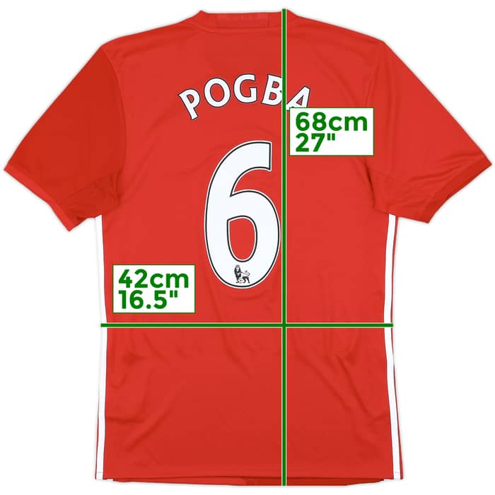 2016-17 Manchester United Home Shirt Pogba #6 - 8/10 - (S)