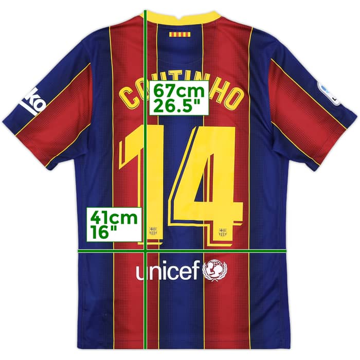2020-21 Barcelona Home Shirt Coutinho #14 - 8/10 - (S)