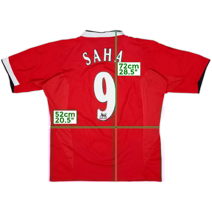 2004-06 Manchester United Home Shirt Saha #9 - 4/10 - (M)