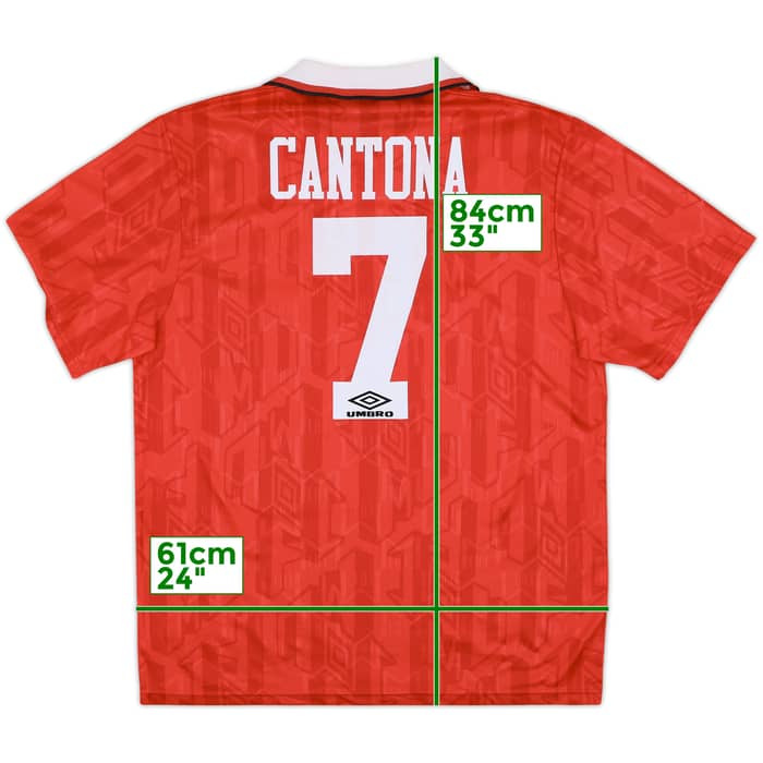 1992-94 Manchester United Home Shirt Cantona #7 - 6/10 - (XL)