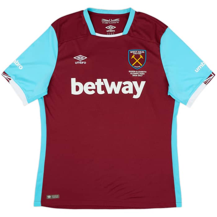 2016-17 West Ham Home Shirt Noble #16 - 9/10 - (XL)
