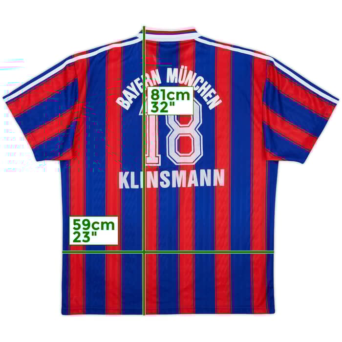 1995-97 Bayern Munich Home Shirt Klinsmann #18 - 8/10 - (XL)