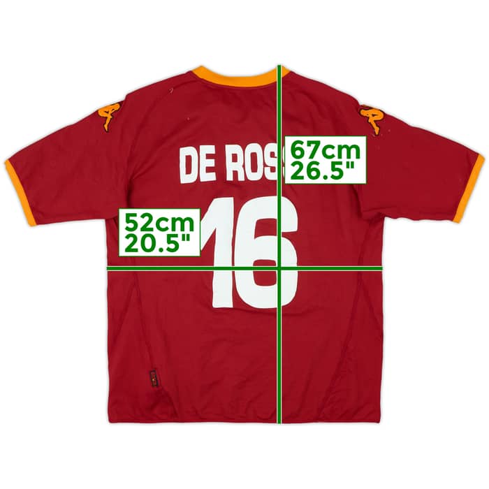 2007-08 Roma Home Shirt De Rossi #16 - 6/10 - (XL)