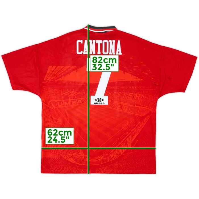 1994-96 Manchester United Home Shirt Cantona #7 - 7/10 - (XXL)