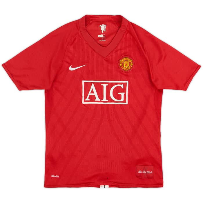 2007-09 Manchester United Home Shirt Ronaldo #7 - 7/10 - (15-16 Years)