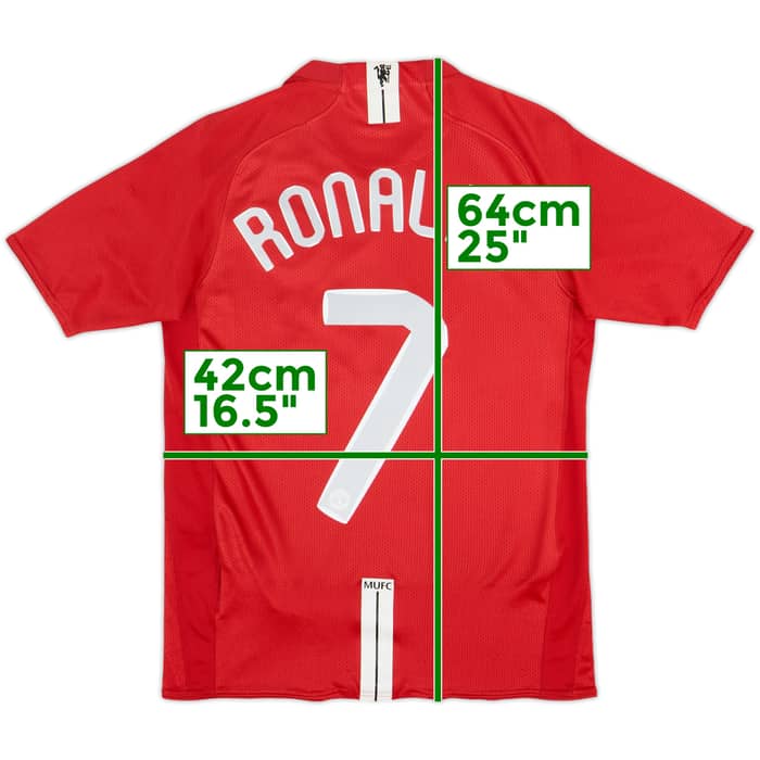 2007-09 Manchester United Home Shirt Ronaldo #7 - 7/10 - (15-16 Years)