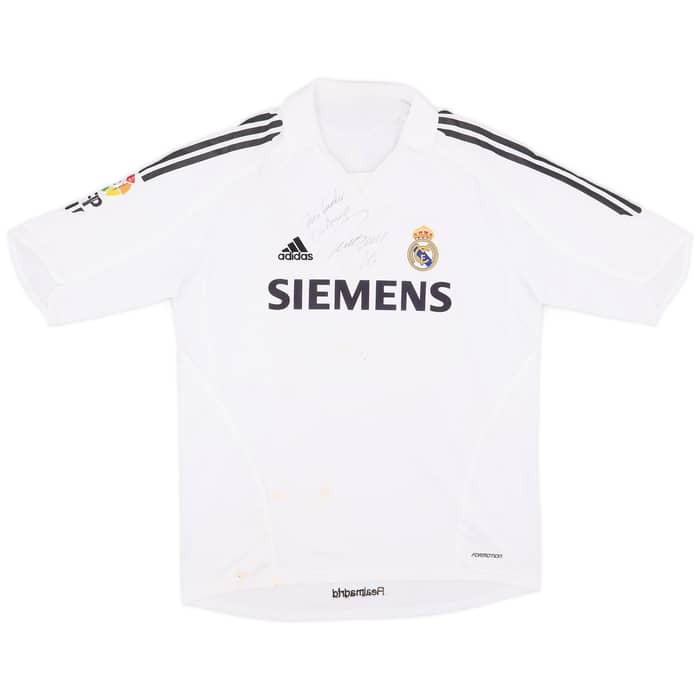 2005-06 Real Madrid Match Issue Signed Home Shirt Gravesen #16