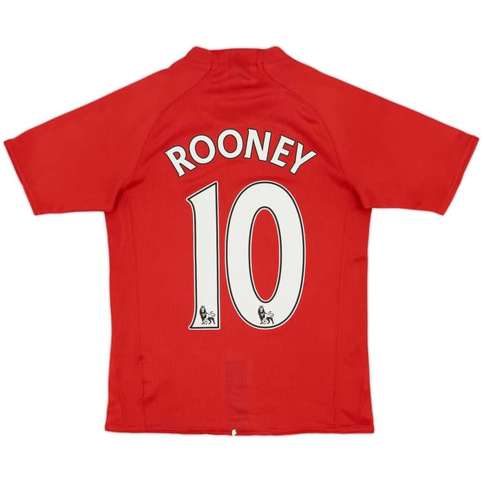 2007-09 Manchester United Home Shirt Rooney #10 - 4/10 - (M.Boys)