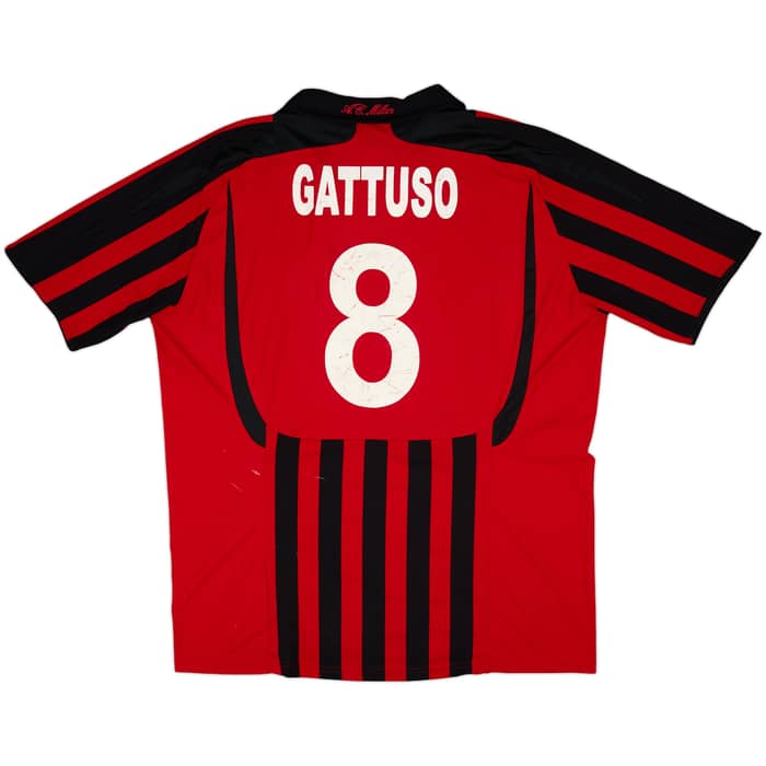 2007-08 AC Milan Home Shirt Gattuso #8 - 5/10 - (XL)