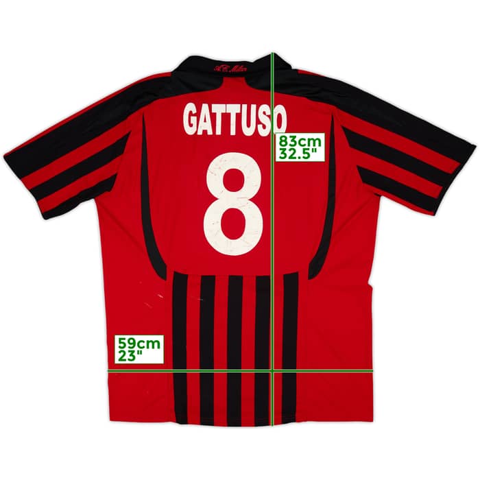 2007-08 AC Milan Home Shirt Gattuso #8 - 5/10 - (XL)