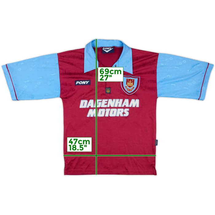 1995-97 West Ham Centenary Home Shirt #8 - 7/10 - (S)