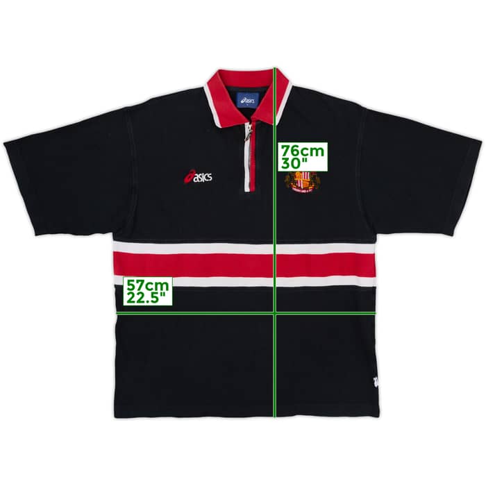 1998-99 Sunderland Asics 1/4 Zip Polo Shirt - 8/10 - (L)