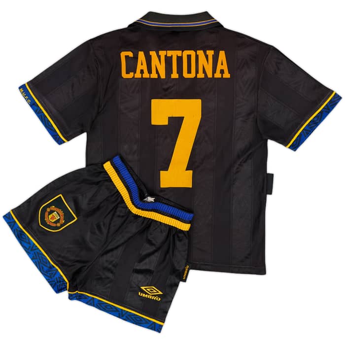 1993-95 Manchester United Away Full Kit Cantona #7 - 8/10 - (L.Boys)