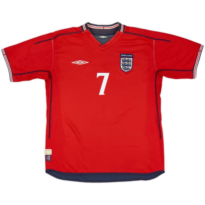 2002-04 England Away Shirt Beckham #7 - 6/10 - (M)