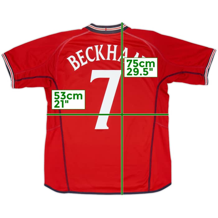 2002-04 England Away Shirt Beckham #7 - 6/10 - (M)
