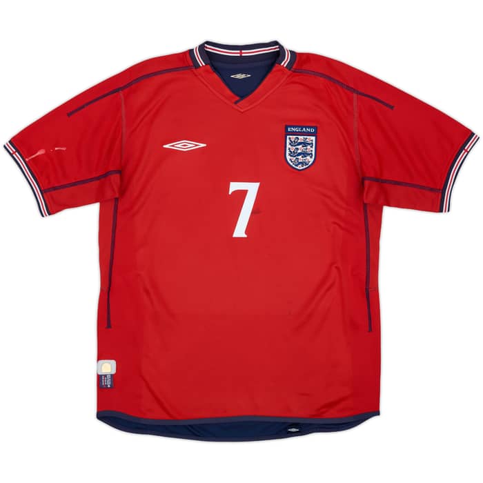 2002-04 England Away Shirt Beckham #7 - 6/10 - (L)