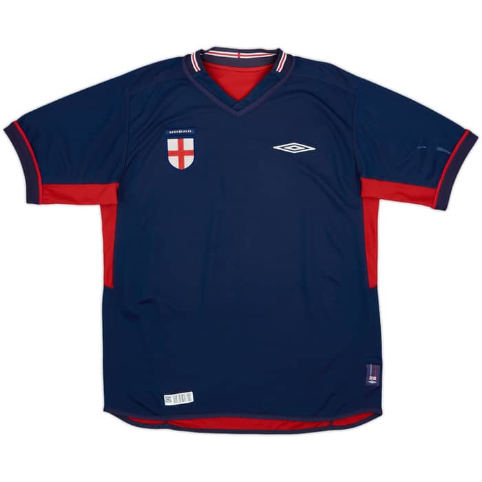 2002-04 England Away Shirt Beckham #7 - 6/10 - (L)