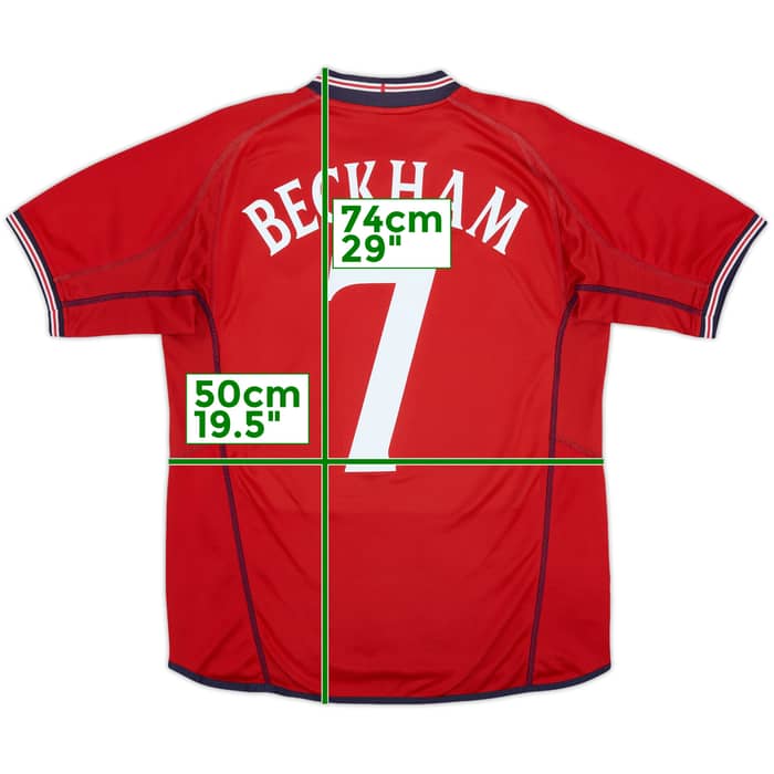 2002-04 England Away Shirt Beckham #7 - 6/10 - (L)